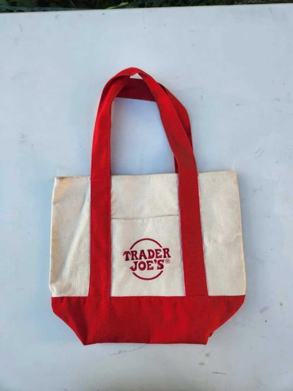 Trader Joe's Red Mini Tote Canvas Bag Trader Joes Red Grocery Bags Excellent use